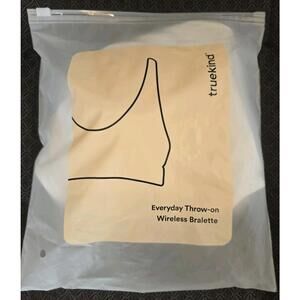 Truekind Everyday Throw-On Wireless Bralette 2XL White Comfort Bra NIB